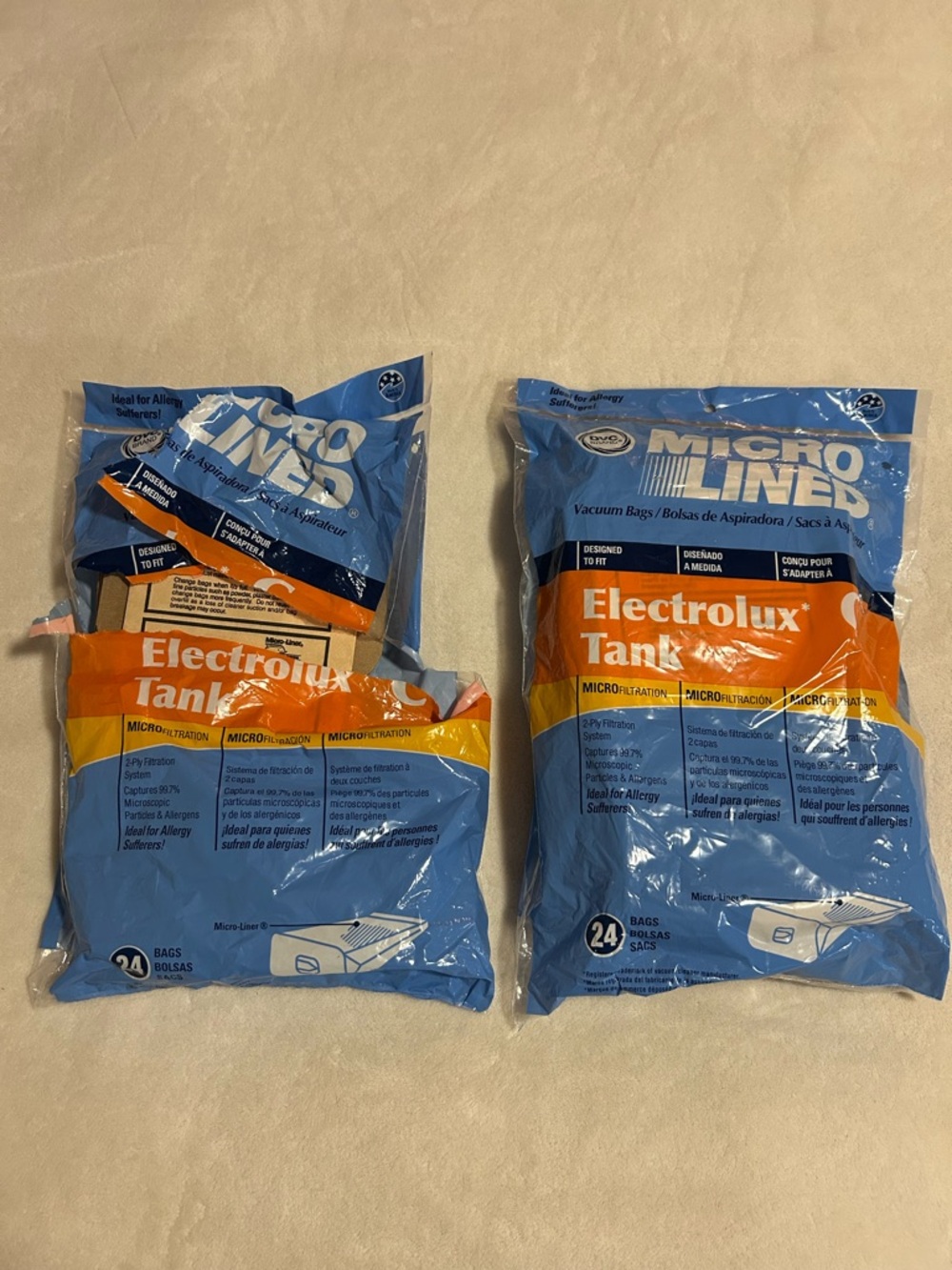 Electrolux Tank C vacuum bags micro lined clean allergens filtration 2-ply